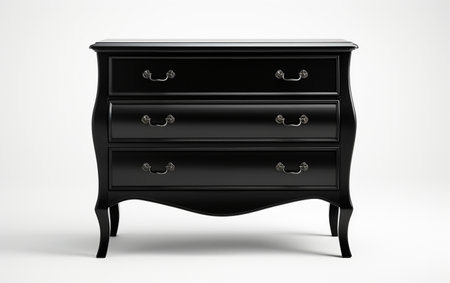 A Black Dresser on a White Backdropの素材