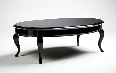 A Black Coffee Table Against a White Backdropの素材