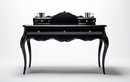 Black Vanity Table on a White Backgroundの素材