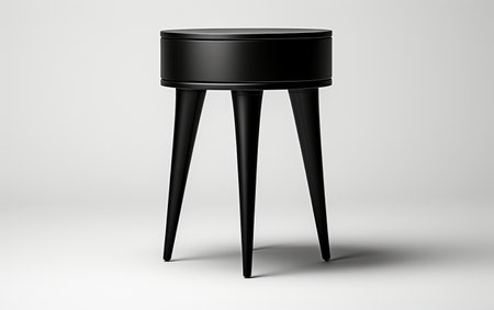 Black End Table on a White Backgroundの素材