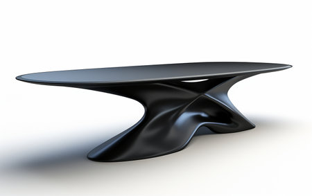 Black Tabletop Slab on a White Backdropの素材