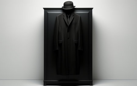 Black Wardrobe on a White Backgroundの素材