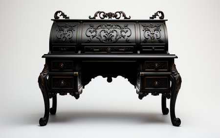 A black bureau on a white background.の素材
