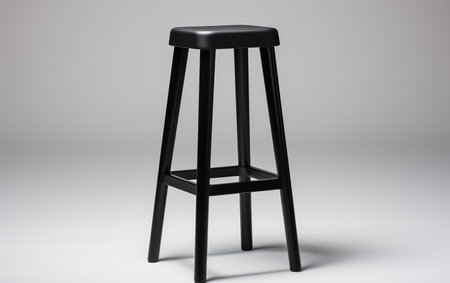 A counter stool in black against a white background.の素材