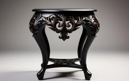 Black end table against a white backgroundの素材