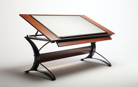 A drafting table in black against a white background.の素材