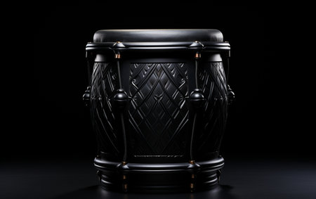 A drum stool in black against a white background.の素材