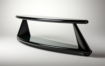 Corner table in black on a white background.の素材
