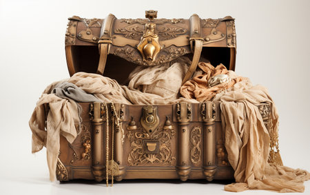 A hope chest on a white background.の素材