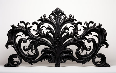 A black headboard on a white background.の素材