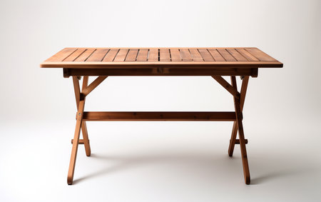 A folding table on a white background.の素材