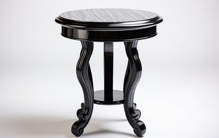 Occasional table black on white background.の素材