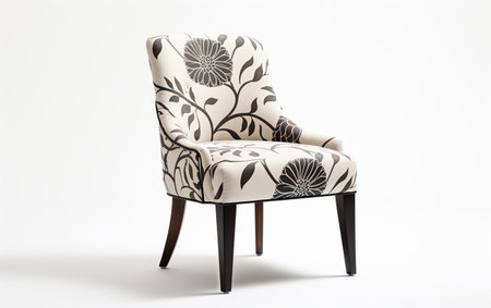 Parsons chair black on white background.の素材