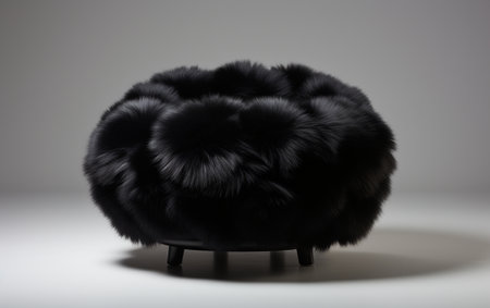 A pouf in black against a white background.の素材