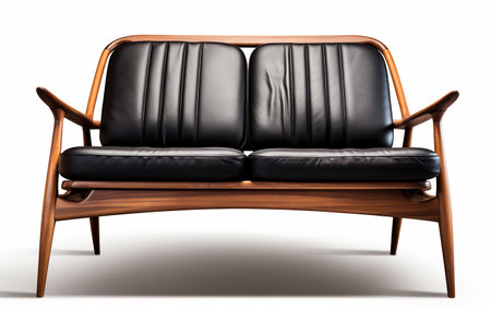 A teak furniture black on a white background.の素材