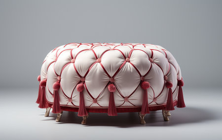 A white tuffet against the background.の素材