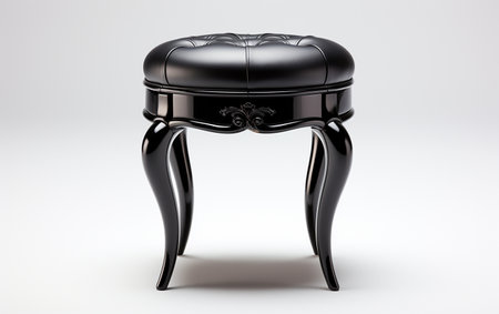 A vanity stool black on a white background.の素材