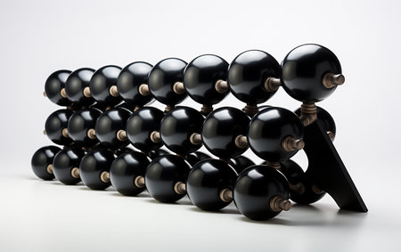 A wine rack in black against a white background.の素材