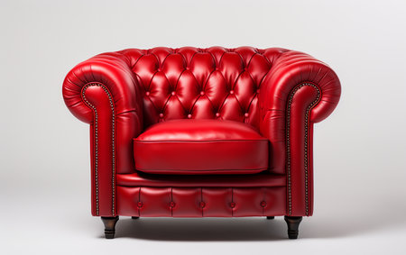 Red Armchair on a White Baseの素材