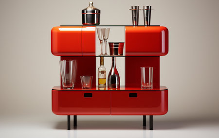 Bar Cabinet on a White Backgroundの素材