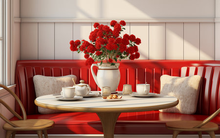 Breakfast Nook in a White Environmentの素材