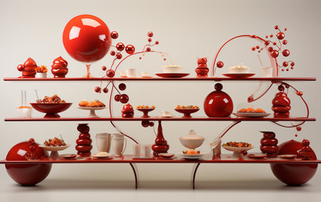 Buffet Set Against a White Backgroundの素材