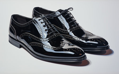Black Brogues on a White Baseの素材