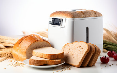 Bread Maker in Front of White Backgroundの素材
