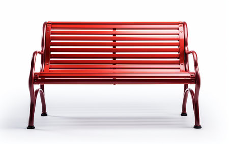 Bench Set Against a White Backgroundの素材