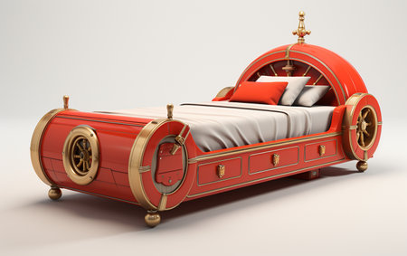 Showcasing Captain's Bed on Whiteの素材