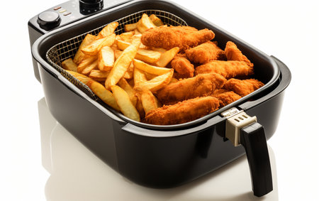 Deep Fryer Set on a White Backdropの素材