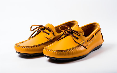Man's Shoes on a White Backgroundの素材