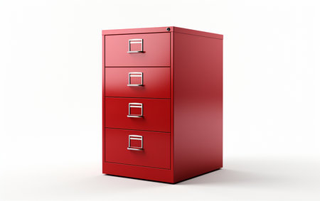 Filing Cabinet on a White Backgroundの素材