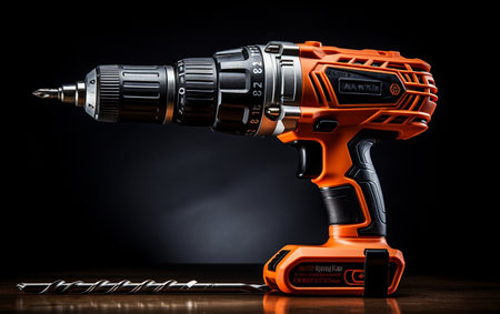Electric Drill on a Blank White Surfaceの素材