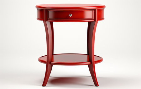 Stylish End Table on a Pure White Backgroundの素材