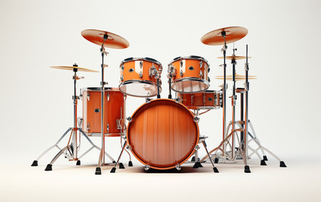 Drum Kit against a Clean White Backdropの素材