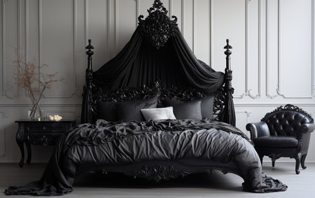 Four Poster Bed with a White Aestheticの素材