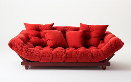 Futon Bed on a White Backgroundの素材