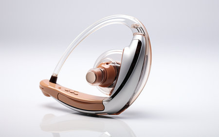 Hearing Aid Machine on a White Backgroundの素材