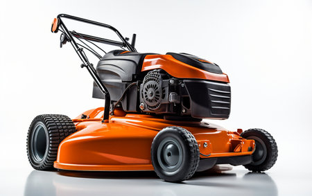 Lawn Mower on a Simple White Settingの素材