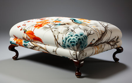 Footstool Placed on a Blank White Surfaceの素材