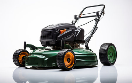 Lawn Mower on a White Backgroundの素材