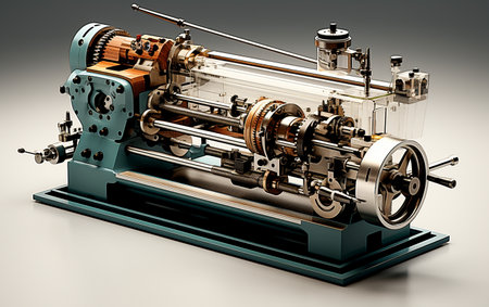 Lathe Machine on the White Backgroundの素材