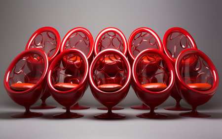 Nesting Chairs in a White Settingの素材
