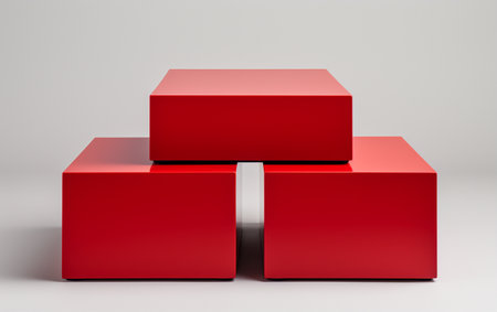 Nesting Tables Red on the White Backgroundの素材