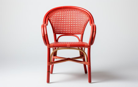 Natural Fiber Chair on a Pure White Surfaceの素材