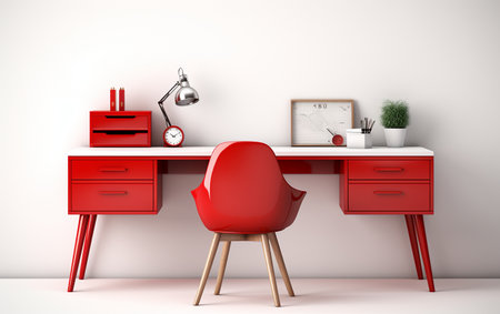 Office Desk on Whiteの素材