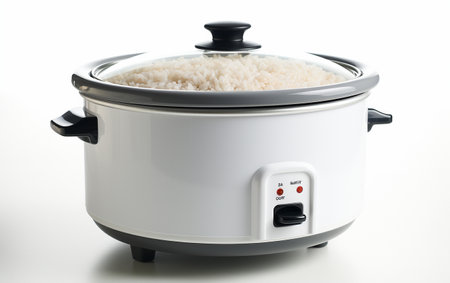 Rice Cooker over a White Backgroundの素材