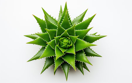 Cactus leaf on a white backgroundの素材