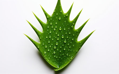 Aloe Vera leaf against a white backgroundの素材